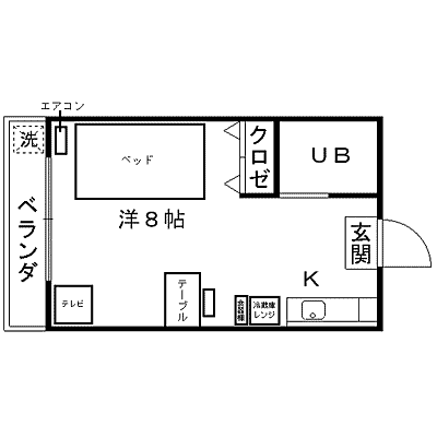 【リアルシティ本城A棟809号】★本城駅徒歩圏内★駐車場あり★寝具付き★の物件間取り図