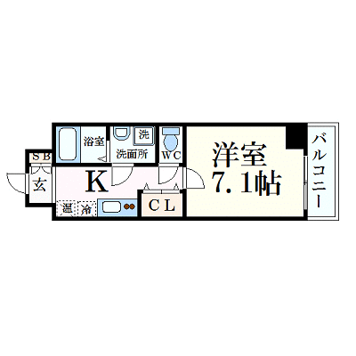 OneLife姫路キャピタル【★駅近・独立洗面台・温水洗浄便座】の物件間取り図