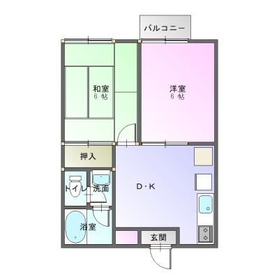 【M153】淡路市大谷　駐車場1台無料🚙国道へのアクセス◎で移動もスムーズ🚗部屋から海が見える2DK⛵の物件間取り図