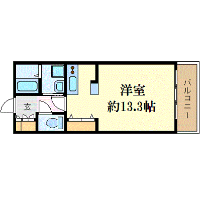 OneLife松山ビューテラス【★広々31㎡・温水洗浄便座・独立洗面台】の間取り図