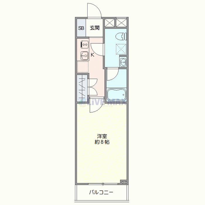グッドステイ中野松が丘アネックス※『禁煙ルーム・1K・独立洗面・浴室乾燥付』【ハイクラス】の間取り図
