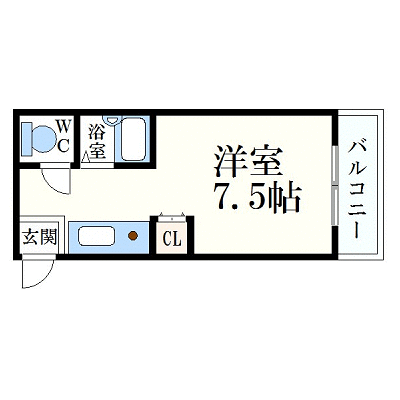 OneLife西宮甲東園アーネスト【★駅近・トイレバス別】の物件間取り図