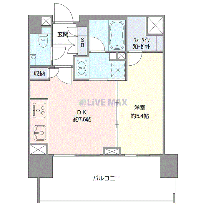 グッドステイ東神田アデニウム◆※『禁煙ルーム・1DK・独立洗面・浴室乾燥付』【ハイクラス】の物件間取り図