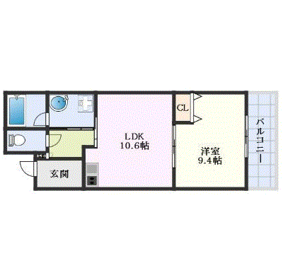 グッドステイ五条大宮クレアーレ☆エグゼ【ハイクラス・1LDK・設備充実】の物件間取り図