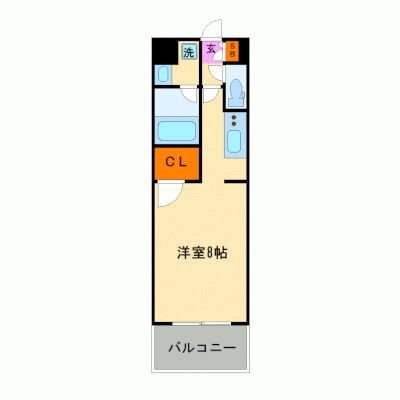 OneLife天神北グランドステイ【★浴室乾燥機・温水洗浄便座・独立洗面台】の物件間取り図