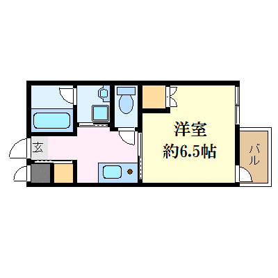 OneLife松山勝山町駅北ジャンヌ【★洗浄機能付き便座・独立洗面台】の物件間取り図