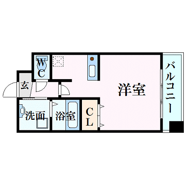 OneLife松山勝山町駅ウェスティン【★洗浄機能付き便座・独立洗面台】の物件間取り図
