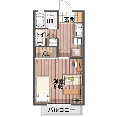 【駐車場無料】レントライフマンスリー諏訪四賀壱番館A-2の物件間取り図