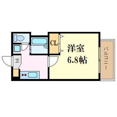 OneLife那覇美栄橋北アユレ【★オートロック付き・バストイレ別】の物件間取り図