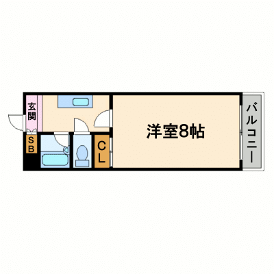 OneLife岡山シティハイツ【★駅近物件・バストイレ別】の物件間取り図