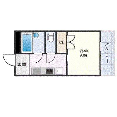 OneLife佐賀駅南アクセス＜TYPE1＞【★1K・バストイレ別】の物件間取り図