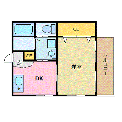 OneLife長崎リバーフィールド【★バストイレ別・独立洗面台】の物件間取り図