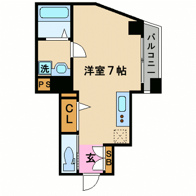 OneLife長崎駅前フォレスト【★バストイレ別・洗浄機能付き便座】の物件間取り図