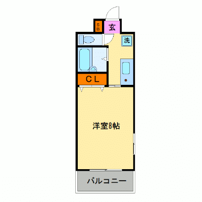 OneLife大分サンテラス【★バストイレ別】の物件間取り図