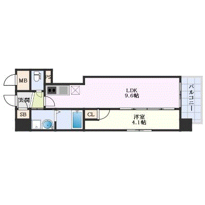 OneLife鹿児島中央駅南ユニタワー【★1LDK・浴室乾燥機付き】の物件間取り図