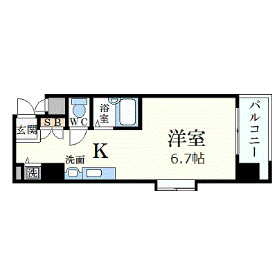 マンスリーリブマックス三宮東アルバーナ※【NET対応・駅5分・角部屋・南向き】≪スタンダードシリーズ≫の物件間取り図