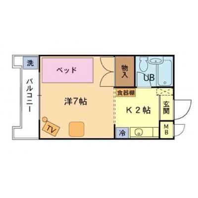 本松ビル501号室【インターネット無料】の間取り図