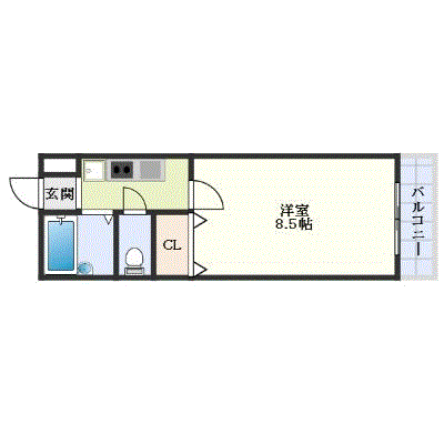 OneLife岡山法界院リーブス【★トイレバス別・温水洗浄便座】の物件間取り図