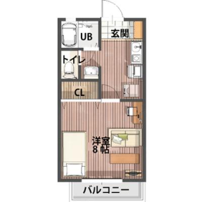 【駐車場無料】レントライフマンスリー諏訪四賀壱番館 A-5の物件間取り図