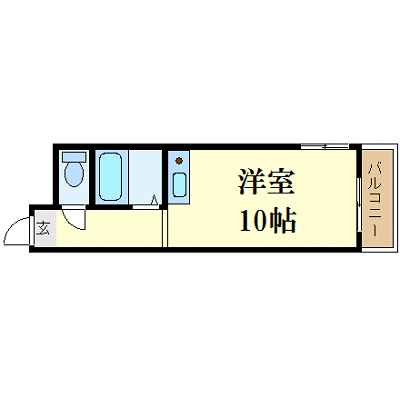OneLife岡山ファミーユ＜TYPE1＞【★駅近物件・24平米・オートロック】の物件間取り図