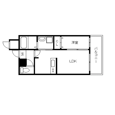 OneLife天神Sワイヤー＜TYPE2＞【★独立洗面台・NET対応・洗浄機能便座付き】の物件間取り図
