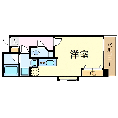 OneLife天神南ラフィネス【★洗浄機能付き便座・独立洗面台・2口ガスコンロ】の物件間取り図