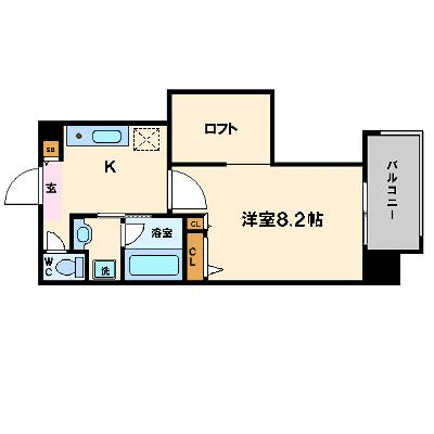 OneLife天神Ⅱ【★NET対応・ロフト付き】の物件間取り図