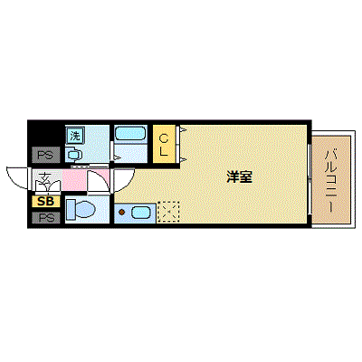 OneLife薬院アリターレ【★NET対応・バストイレセパレート】の間取り図
