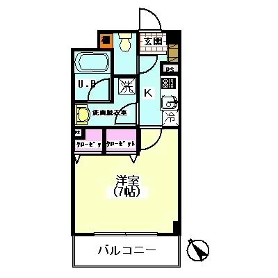 シティマンスリー蒲田東口・サンハイム蒲田　2Dタイプ【禁煙】【wifi無料】の物件間取り図