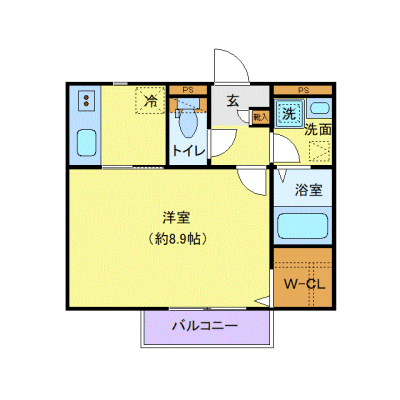 OneLife湘南茅ヶ崎SOUTH【★禁煙ルーム・29平米】の物件間取り図