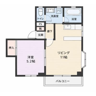 コスパだけじゃない“快適さ重視”マンスリータウン前橋大友町A101【Wi-Fi無料📶】の物件間取り図