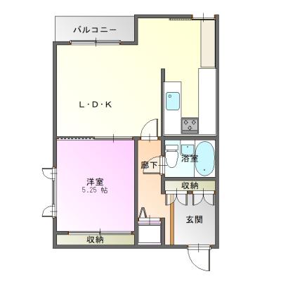 【M159】洲本IC車12分/駐車場込🚗目の前コンビニで深夜の買い出しも安心🏪広々1LDKで快適な出張生活を✨の物件間取り図