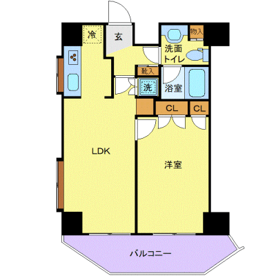 OneLife池尻大橋前スペーシア【★独立洗面・浴室乾燥付】の物件間取り図