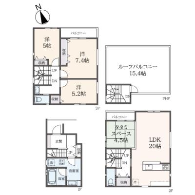 東都マンスリー 門前仲町 3LDK 【ファミリータイプ！バス・トイレ別！Wifi無料！】の物件間取り図