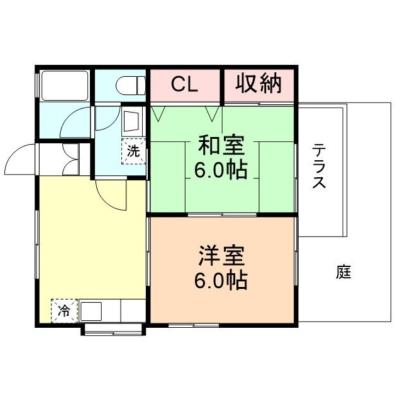 ONLY越谷2【🌈WiFi・管理費０円キャンペーン🌈】広々2DK★最大4名入居可能！お得な駐車場込み料金(^^♪ 文教大学至近！北越谷駅⇔新越谷駅4分・春日部駅19分・北千住駅⇔直通の物件間取り図