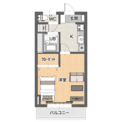レントライフマンスリー佐久岩村田 A-2の物件間取り図