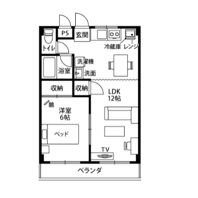 レントライフマンスリー佐久猿久保 A-3の物件間取り図