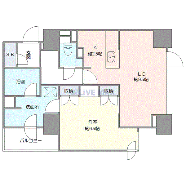 マンスリーリブマックス札幌・大通駅プライム◆☆『禁煙ルーム・1LDK・4階』【独立洗面・浴室乾燥付】≪エクセレントシリーズ≫の物件間取り図