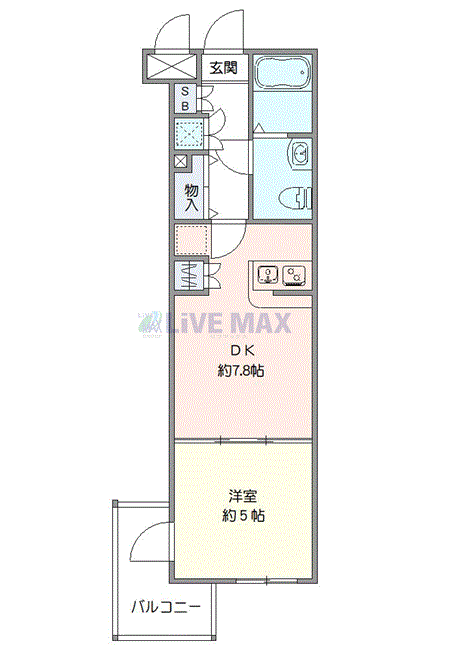 マンスリーリブマックス大塚ノースシティ★『禁煙ルーム・1DK』【独立洗面】≪スタンダードシリーズ≫の物件間取り図
