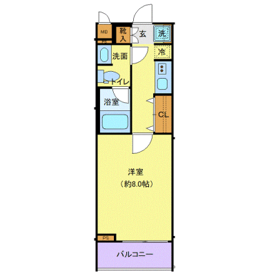 OneLife祐天寺レンナ【★独立洗面・浴室乾燥付】の物件間取り図