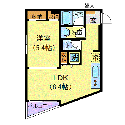 OneLife学芸大学グランド【★42㎡1LDK・独立洗面】の物件間取り図