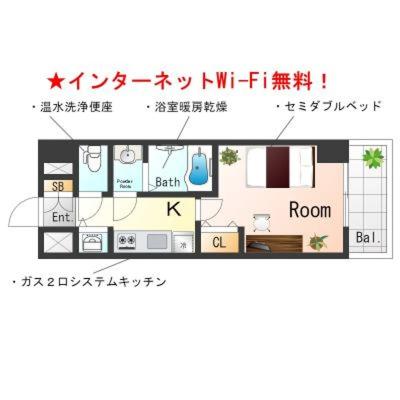 OneLife京橋ウエストSL【Wi-Fi無料・設備充実】の物件間取り図