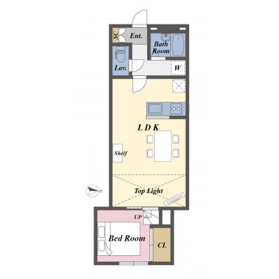 リベストマンスリー三鷹７A【１LDK・ダブル・無料ＷＩＦＩ】の物件間取り図