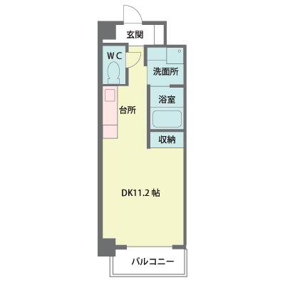 スターレ奈良１K【オートロック・オール電化・インターネット無料】の物件間取り図