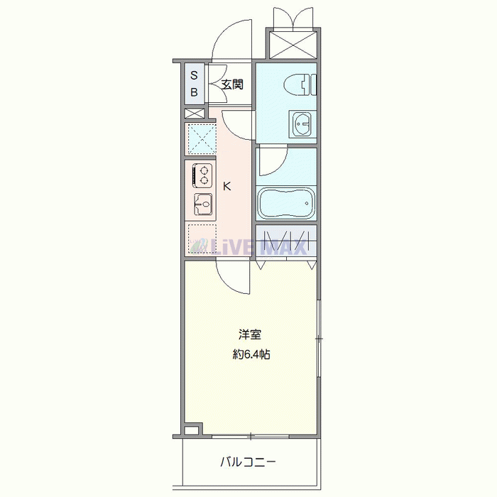 マンスリーリブマックス上池袋ステイ★『禁煙ルーム・1K』【独立洗面・浴室乾燥付】≪スタンダードシリーズ≫の物件間取り図