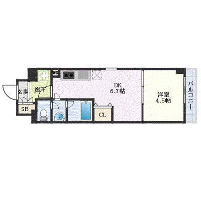 グッドステイ春日野道駅インプルーブ■プラス【ハイクラス・1DK・設備充実】の物件間取り図