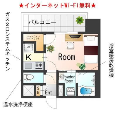 OneLife阿波座レジデンスSL【Wi-Fi無制限・設備充実】の物件間取り図