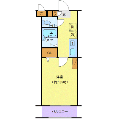 OneLife京王多摩川WEST【★禁煙ルーム・23平米】の物件間取り図