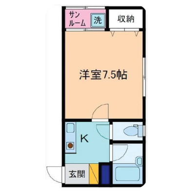 KIT【白山市】駐車場有☆バストイレ別1K｜GI1003の物件間取り図