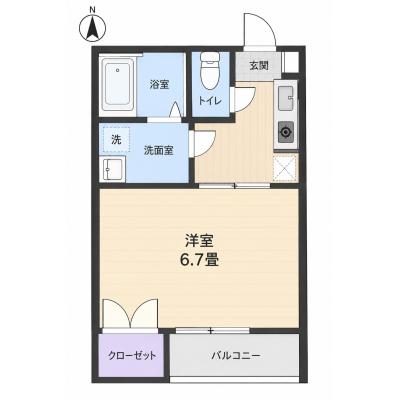 【新前橋駅まで徒歩15分】コスパだけじゃない“快適さ重視”マンスリータウン前橋大友町B 1-Bの物件間取り図